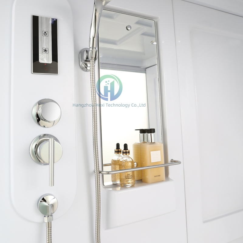 Low MOQ Customized White Frame Frosted Glass All in One Bathroom