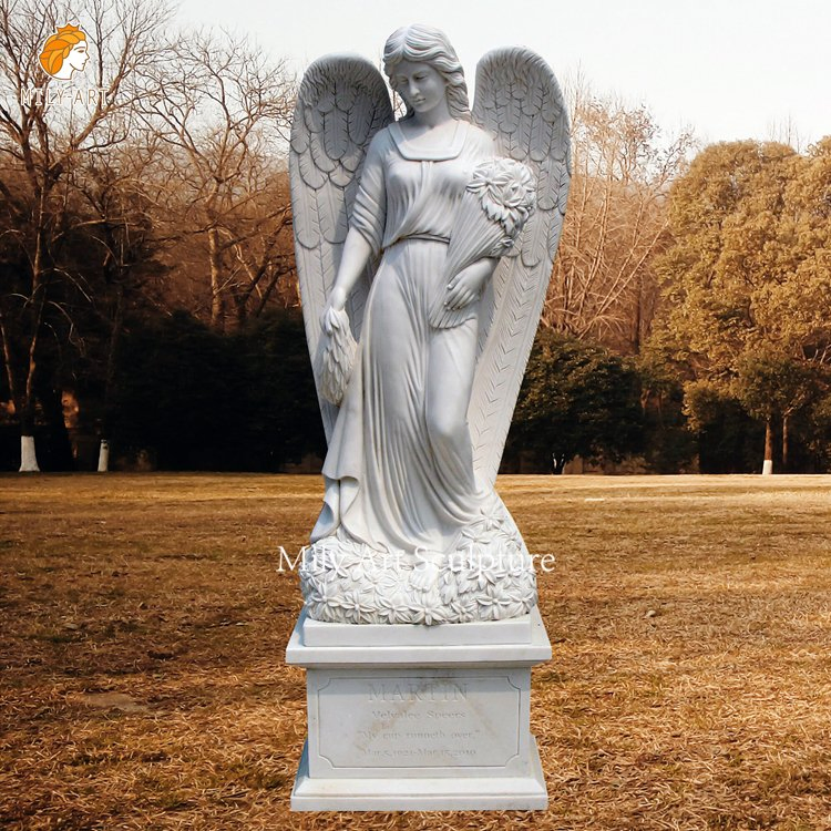 Custom Marble Monument Designs White Angel Headstones