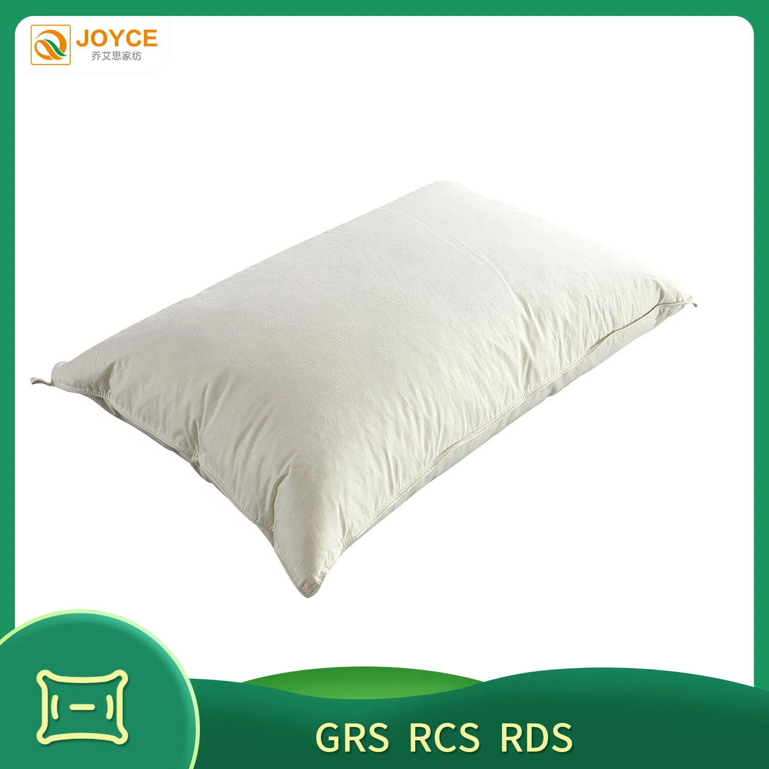 Customized Queen Size 100% Organic Cotton Cover Bed Pillow Filling White Goose Down