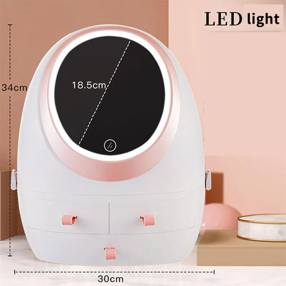 Transparent Partition Detachable Nordic Rotating Cosmetic Desktop Storage Box
