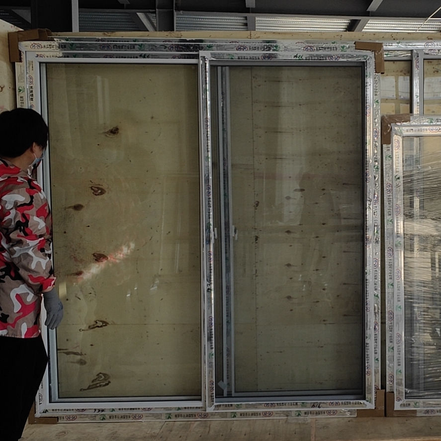 PVC Soundproof Double Sliding Door with Tempered Glass for Kitchen/Bathroom