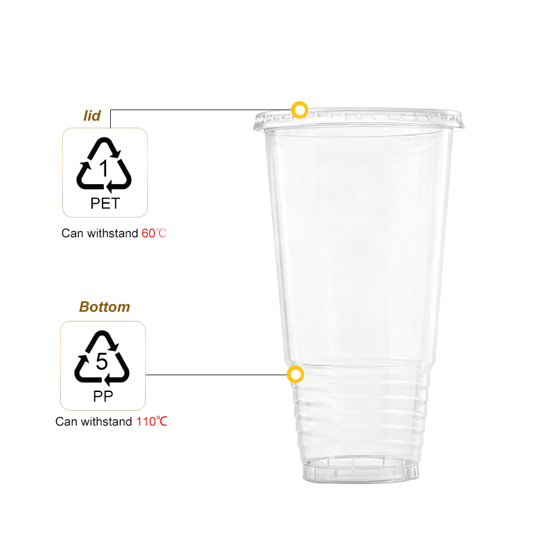 Одноразовые пластиковые стаканы 52oz с крышкой