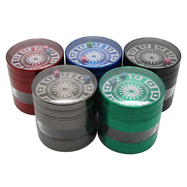 Made in China Custom Metal Hand Grinder 3/4 Part Aluminum Grass Leaf Herb Spices Magnetic Mill Grinder Pollinator Crusher for The Kitchen