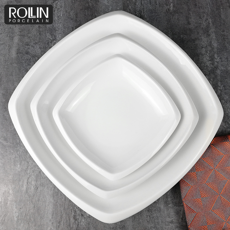 6.5 Inch White Porcelain Square Soup Plate