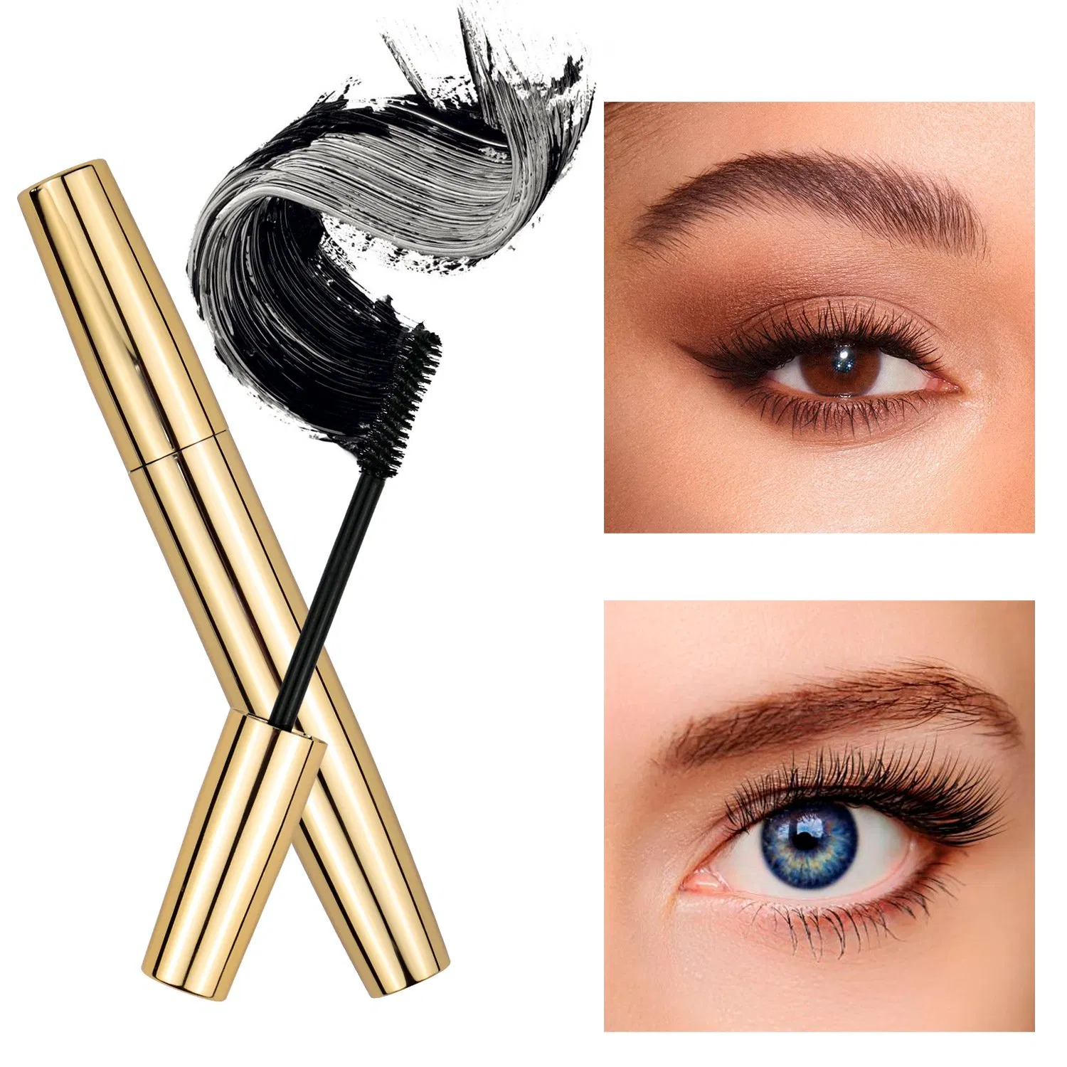 Gold Tube for Luxury Eyelash Extensions Colorful Waterproof Volume Mascara