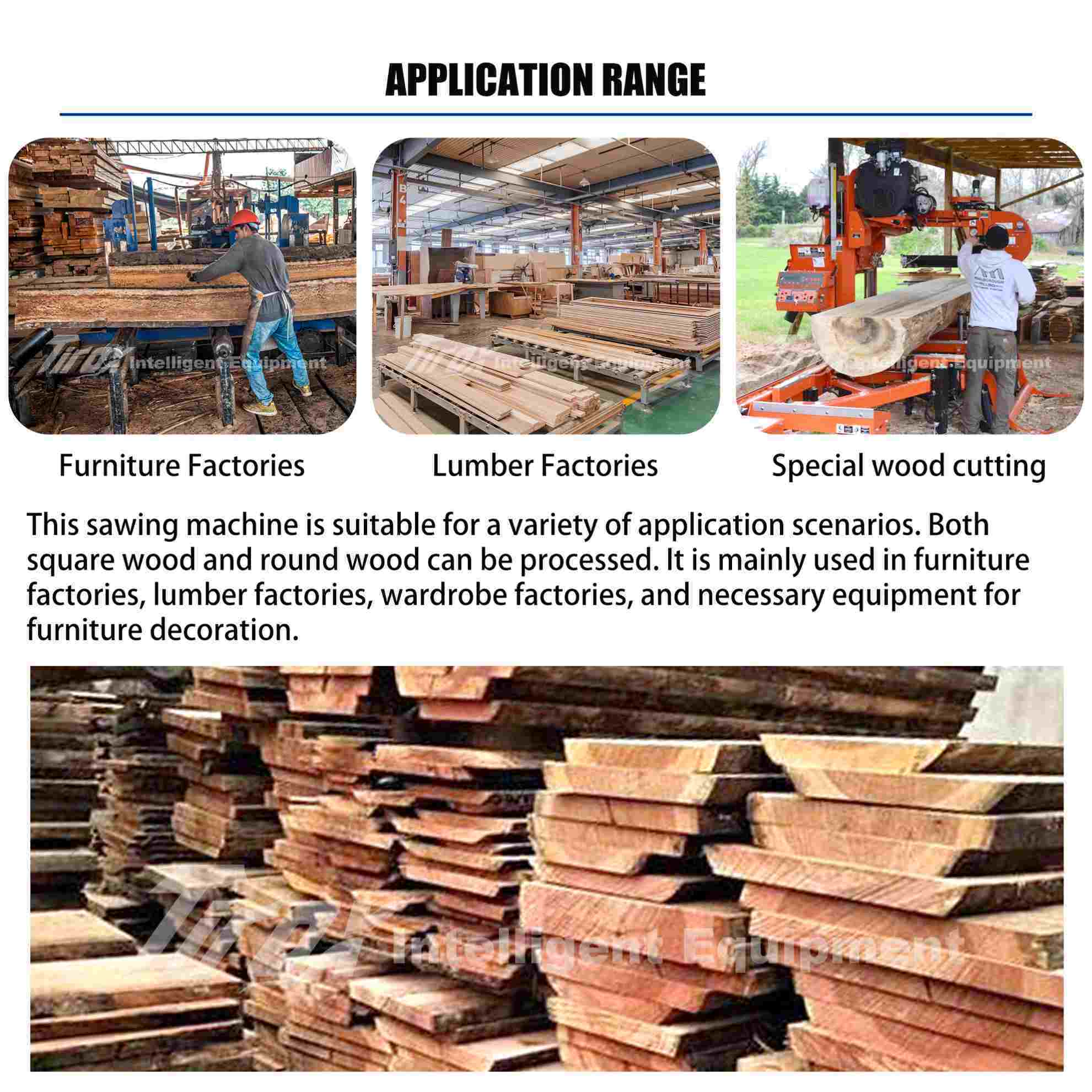 Ленточная пила по дереву дизельная мощная