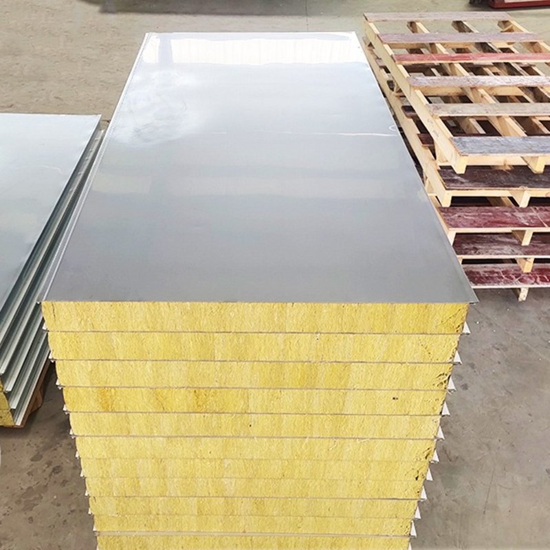 Customized Chinese Manufacture Price Customized Fireproof Prefabricated Container Home Roof Rock Wool Thermal Insulation Roofing Sandwich Board Wall Panel