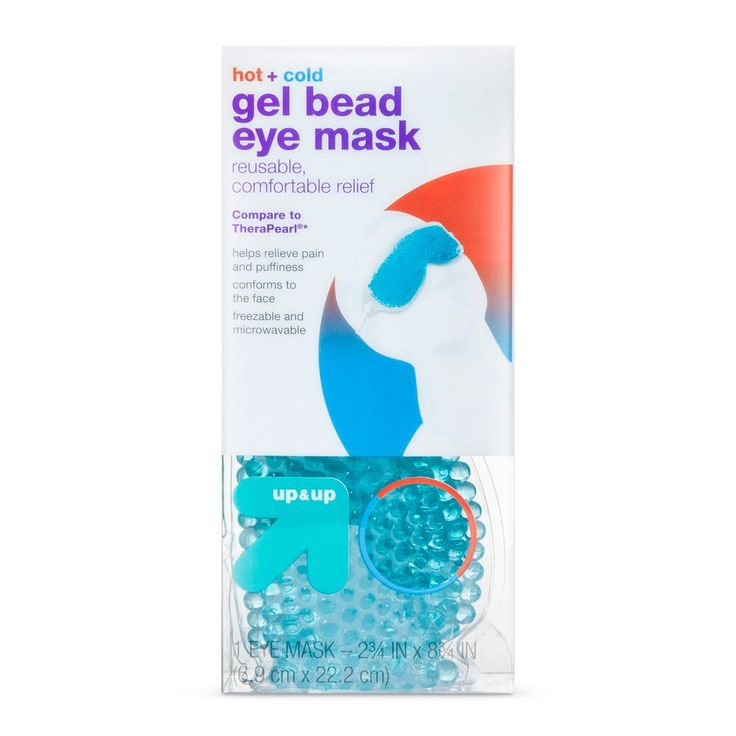Adjustable Hot Cold Pack Cooling Heating Eye Mask Hypoallergenic Fabric with Gel Insert One Size Fits All for Stress Puffiness