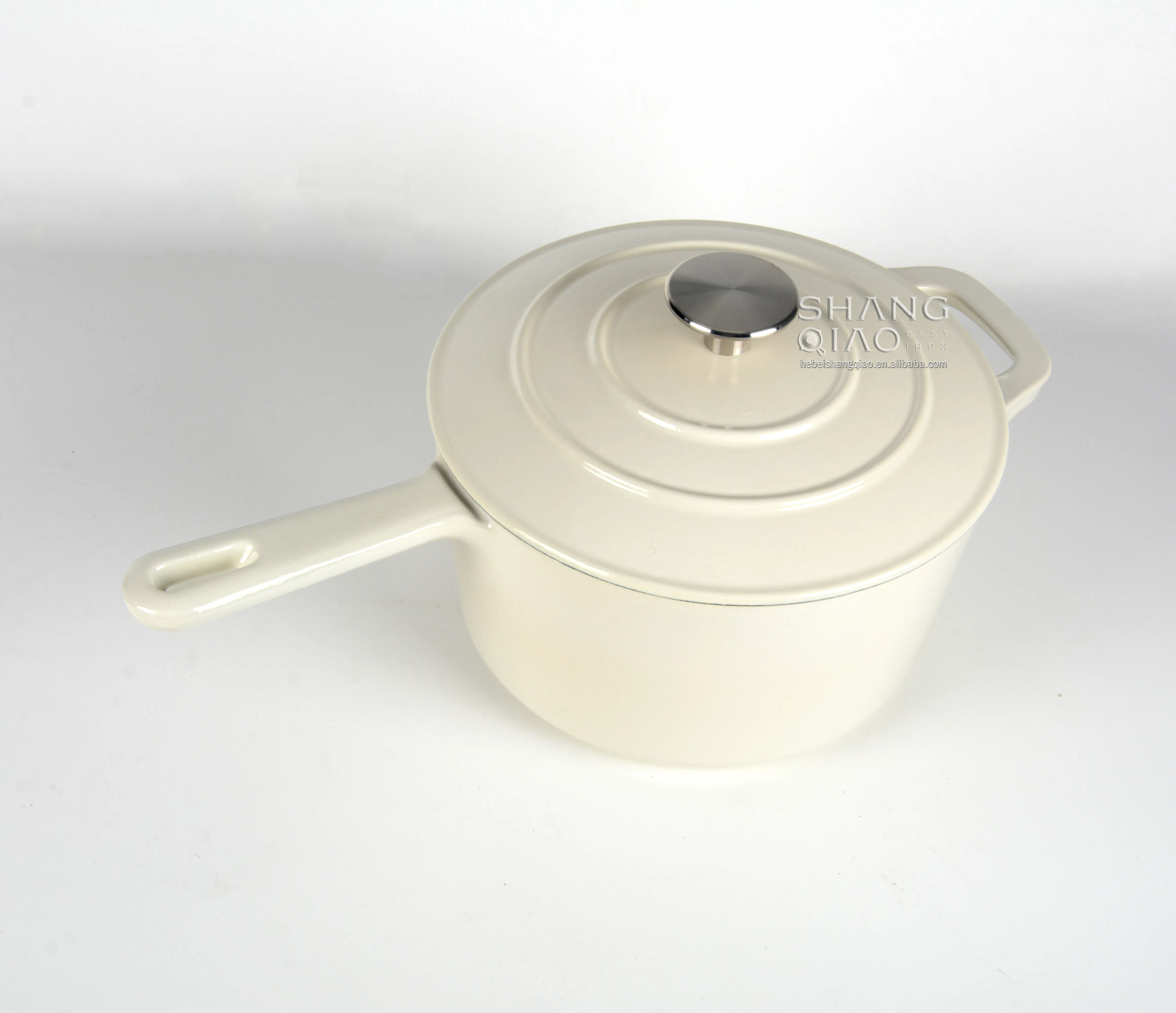 Enameled Cast Iron Sauce Pan Pasta Sauce Pot with Lid Butter Warmer Cast Iron Sauce Pan