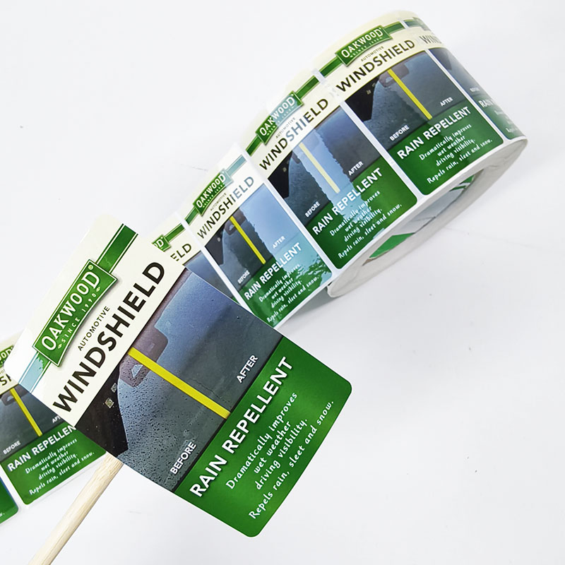 Green Color Simple Design Product Information Printing Oil Packaging Label Rolls