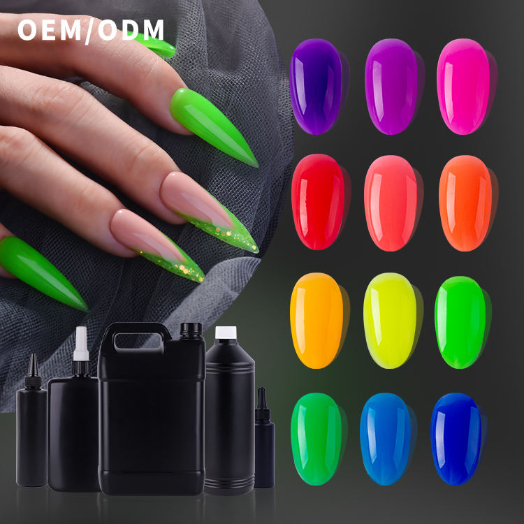 Free Samples OEM ODM Extend Fluorescent Nail Gel Polish Private Label UV Nail Extension Gel
