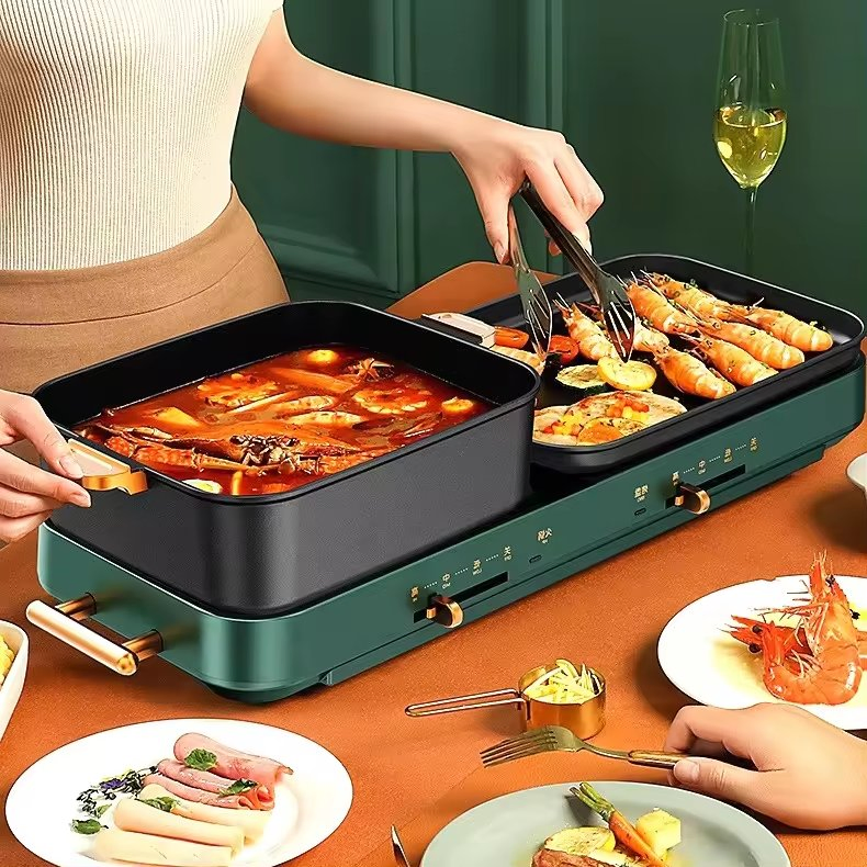 Hot Sale 2 in 1 BBQ Grill Detachable Hot Pot Multi-Functional Electric Grill