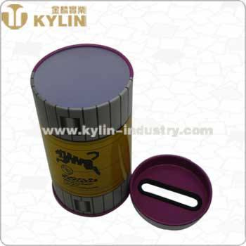 Металлическая бочка-органайзер для ручек и монет с крышкой