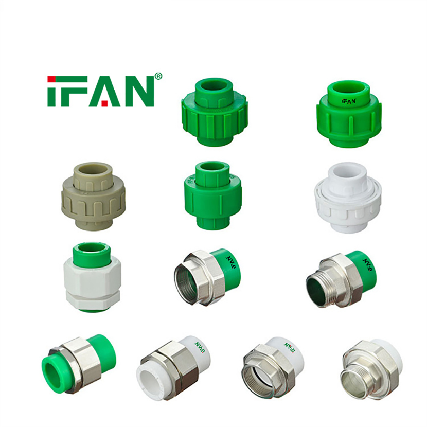 Ifan Factory Pn25 PPR Union Fitting Plastic Plumbing Materials PPR Pipe Fittings