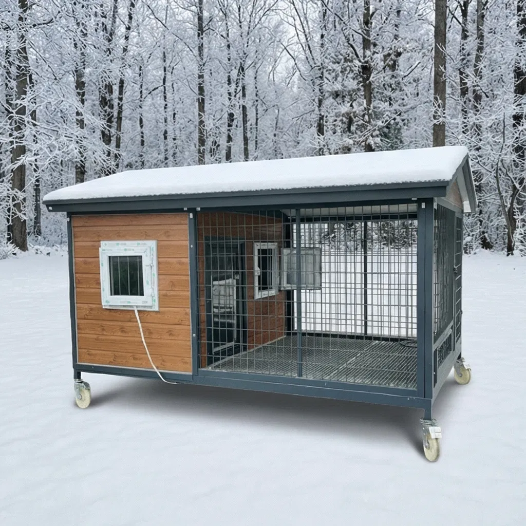 Outdoor Solid Wood Dog Cage Large Dog House Rain and Sun Protection