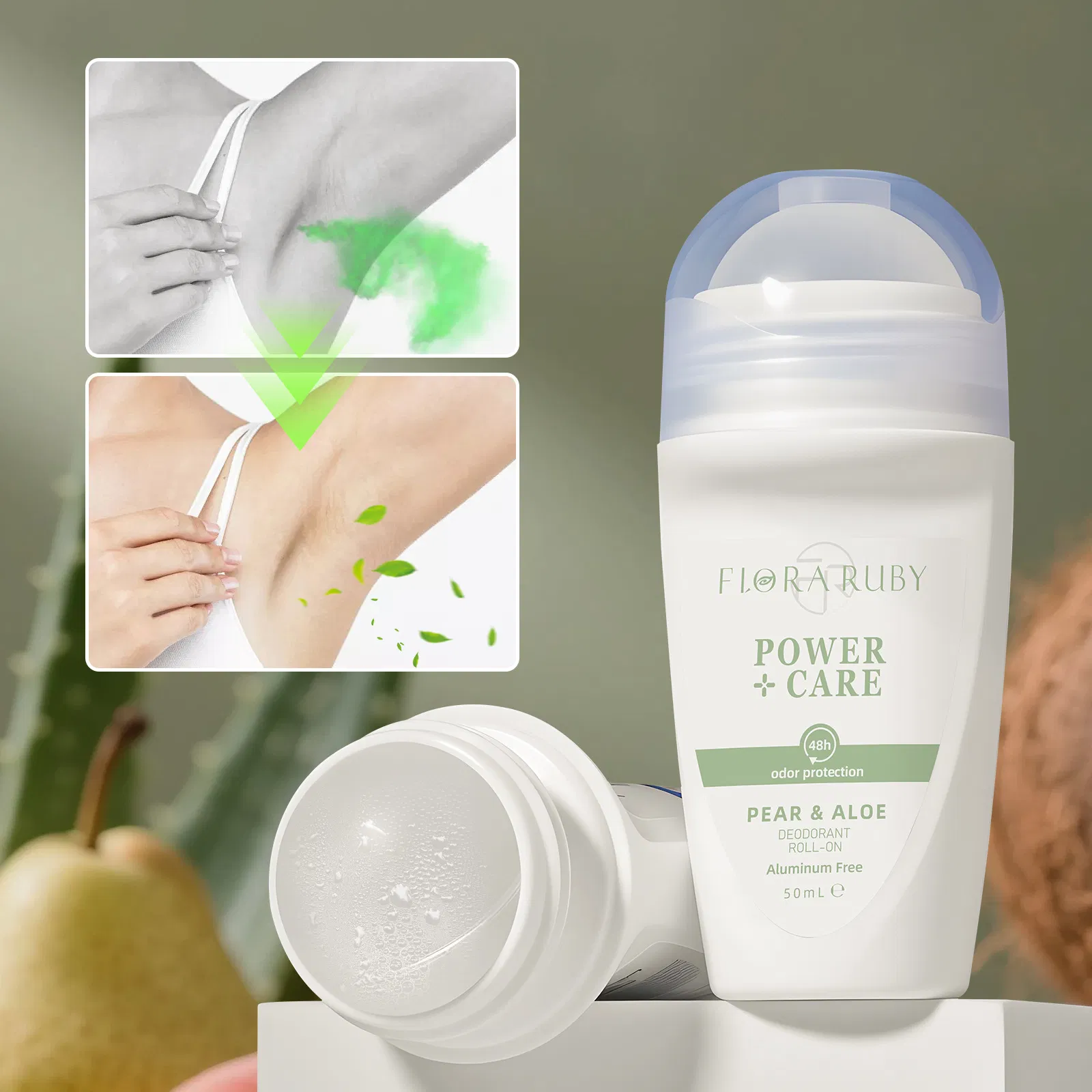 Refreshing Hypoallergenic Deodorant with Portable Organic Pearl Beads