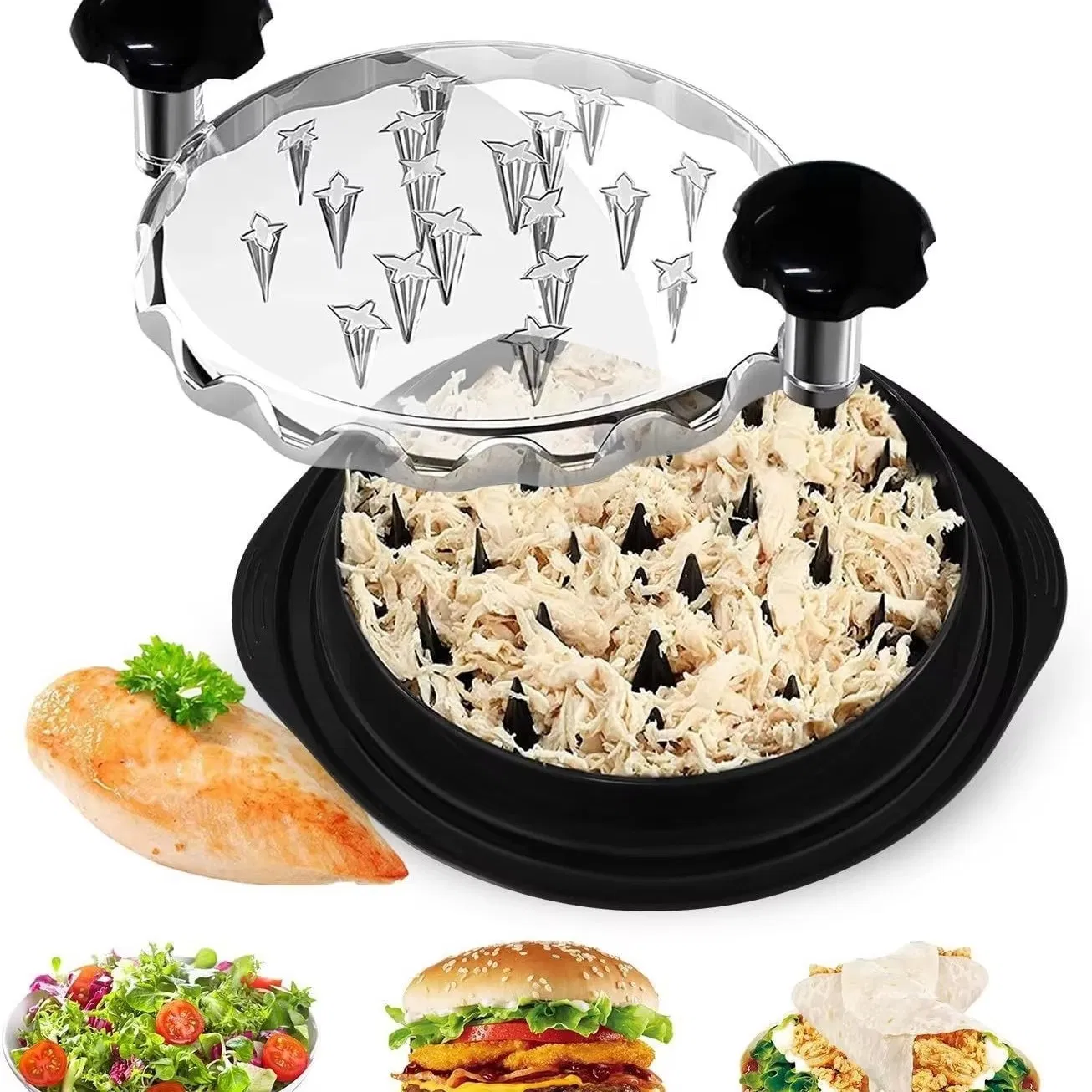 Chicken Shredder Tool Twist BPA Free Ergonomic Handle Non-Slip Base The Meat Shredder Machine for Chicken Pork Beef