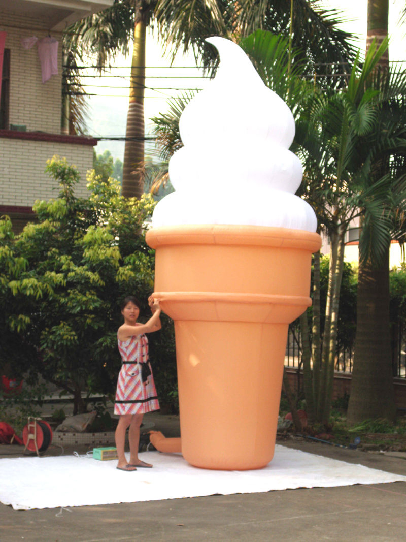 Boyi Advertising Inflatable Ice Cream Cones Model Blow up Food Ice Cream