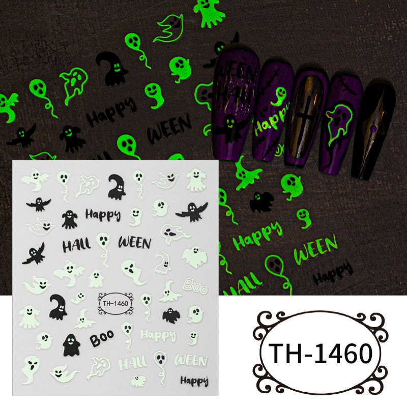 Halloween Glow Nail Sticker DIY Art Set
