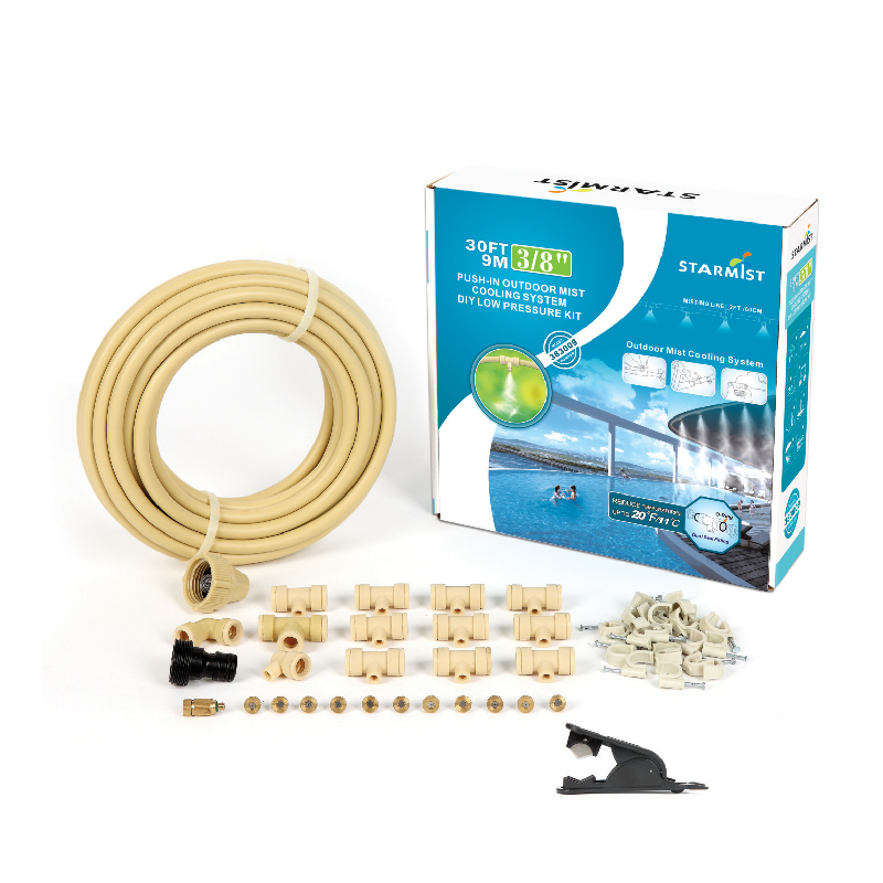 Starmist 20FT 30FT 40FT Misting Cooling System with Hose Cutter Nozzles for Patio Umbrella