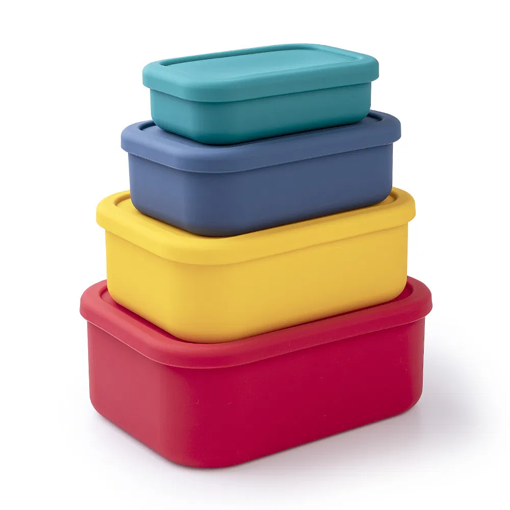 The New Silicone Lunch Box Microwave Heating Compartment Box