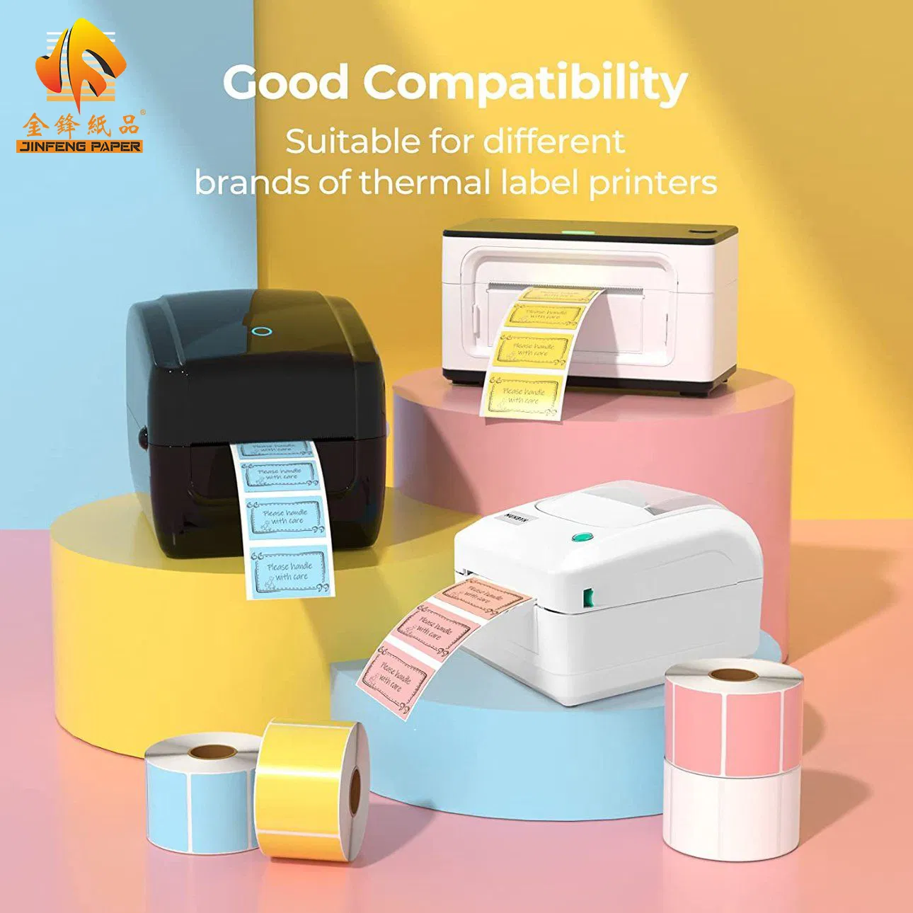 Custom Printed Logo Waterproof Self Adhesive Thermal Packing Colorful Label