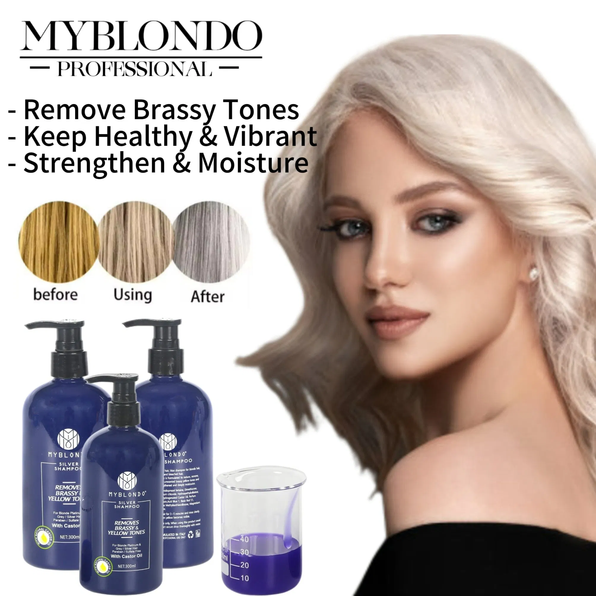 New Package Wholesale Custom Logo 280ml 300ml Purple Shampoo Brands
