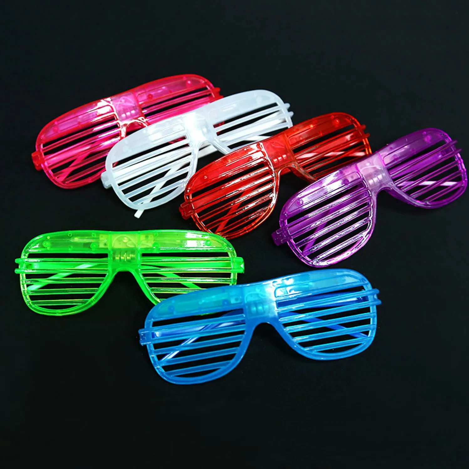 Light up Glasses Shutter Shades Glow in The Dark Glasses Neon Rave Flashing Sunglasses Shutter Shades for Adults Kids Glow in Dark Party Favors Supplies