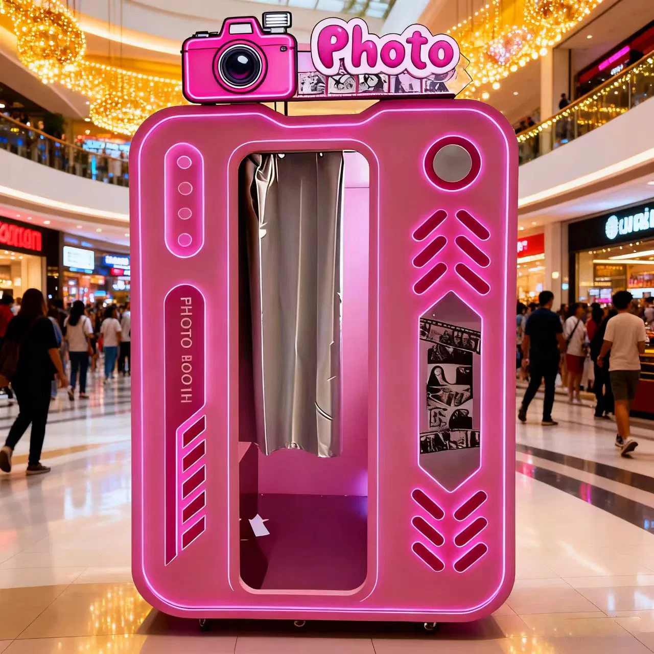 Coffee Shop Korean Photo Booth Vending Machine All-in-One Portable Self-Service Photo Booth Coin Operated LED Photo Booth