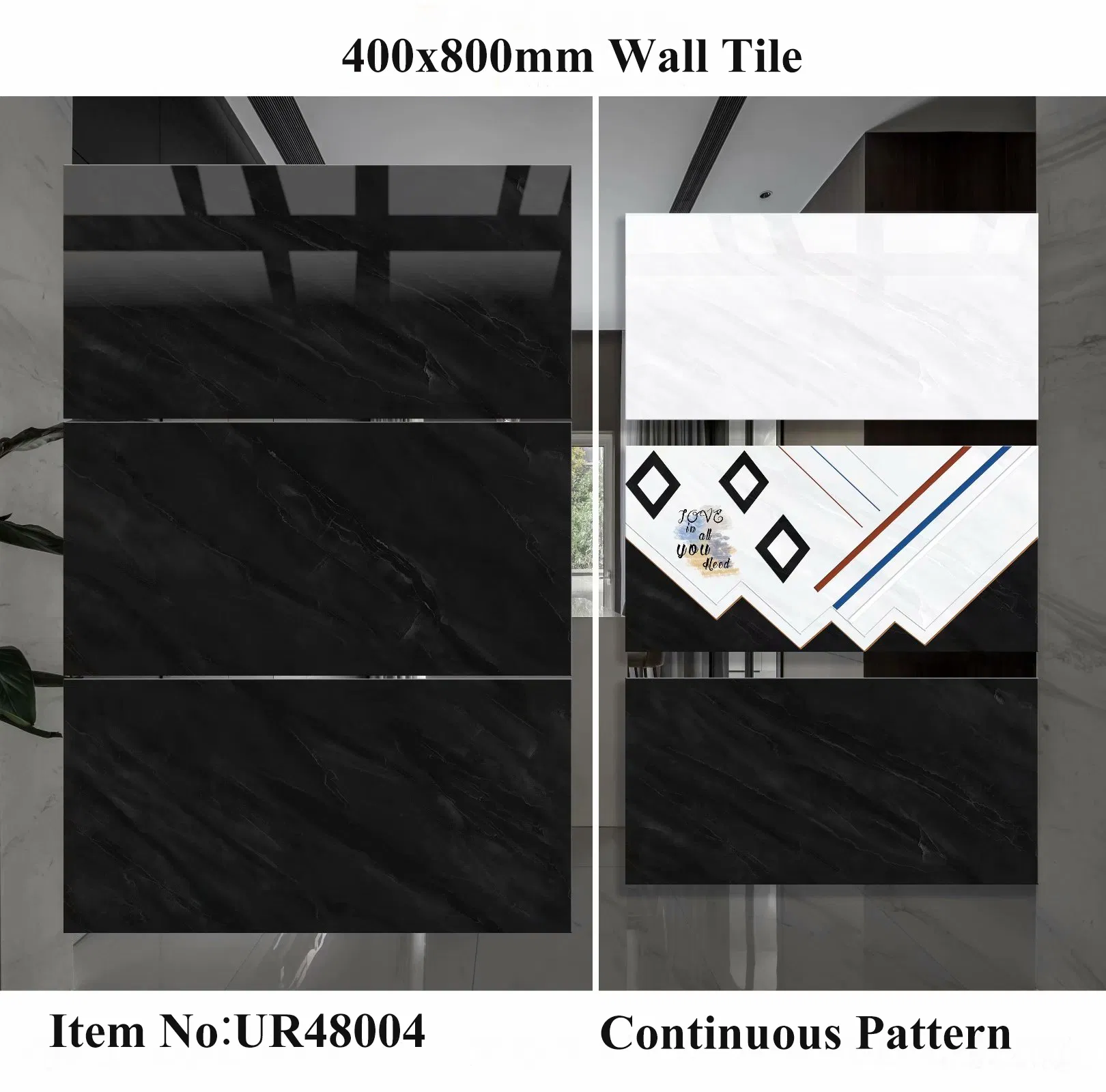 Popular Foshan Home Decoration Building Material 400X800mm Glazed Porcelain Ceramic Bathroom Wall Tiles