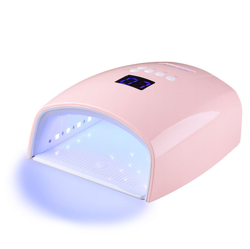 Pink Color 48W PRO Cure Gel Nail Lamp Wireless UV LED Nail Polish Dryer for Salon