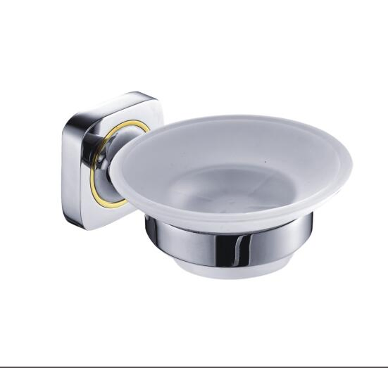 Brass Polished Chrome Double Tumbler Holder Bathroom Cup for Toothbrush and Toothpaste