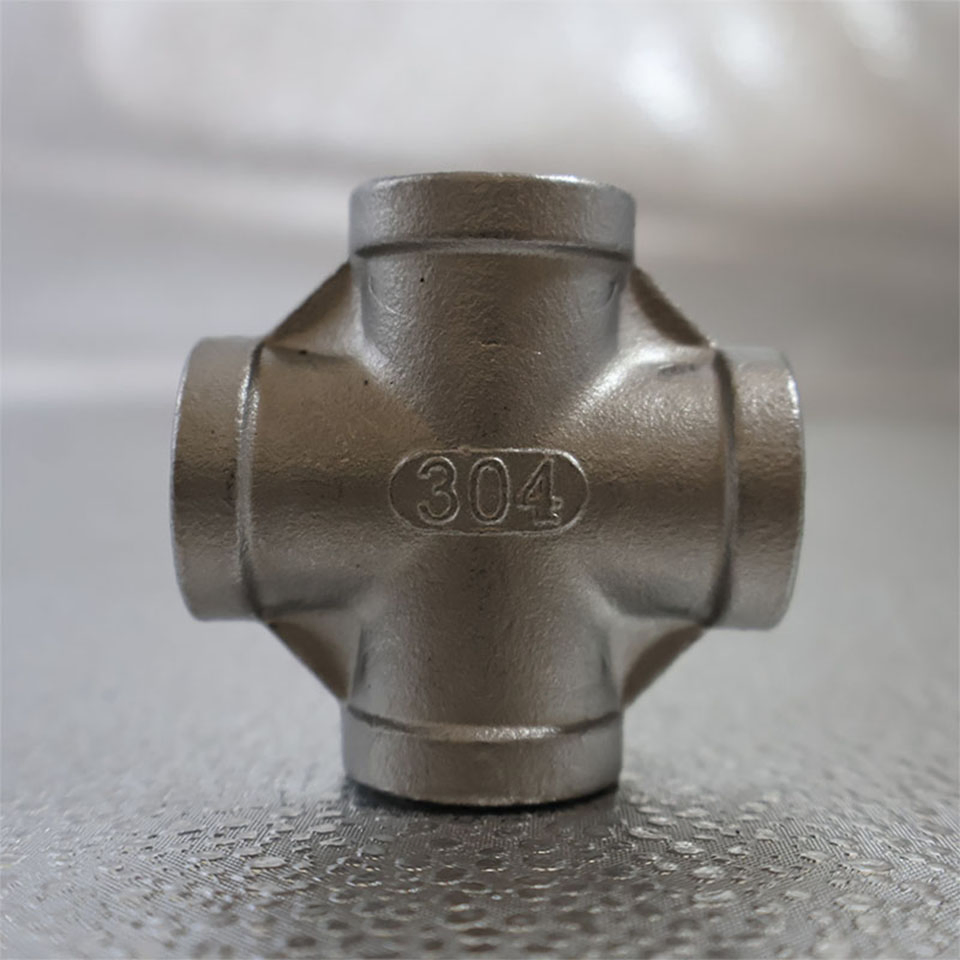 Durable Precision Casting Threaded Stainless Steel Cross with High Pressure