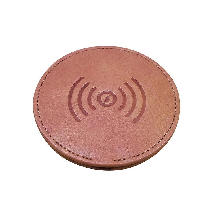 Leather Mobile Phone Wireless Charger Power Bank for Power Supply