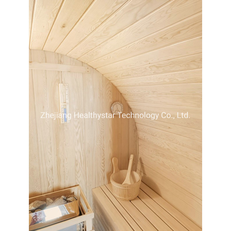 4 Person Redwood Outdoors Barrel Sauna with Rain Cover