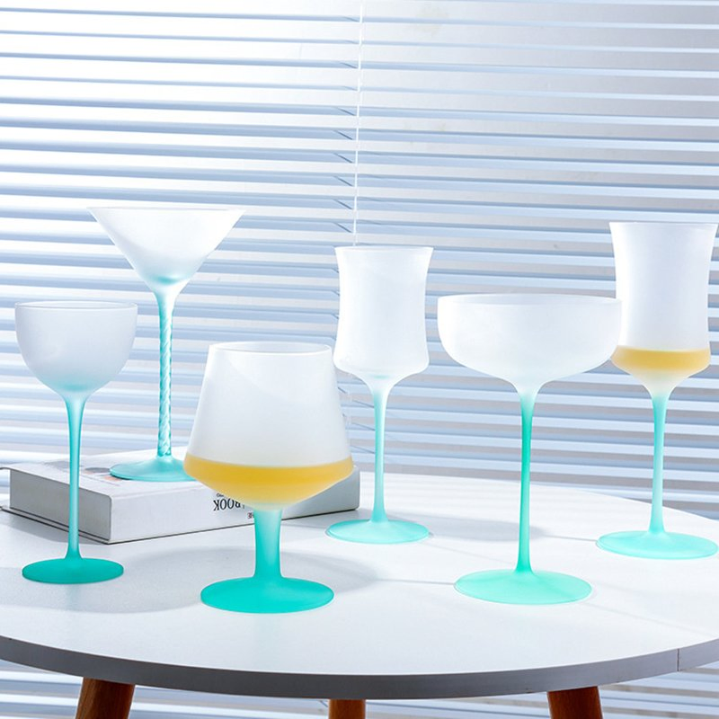 Crystal Glass Goblet Vintage Tumbler Candy Color Wine Glass