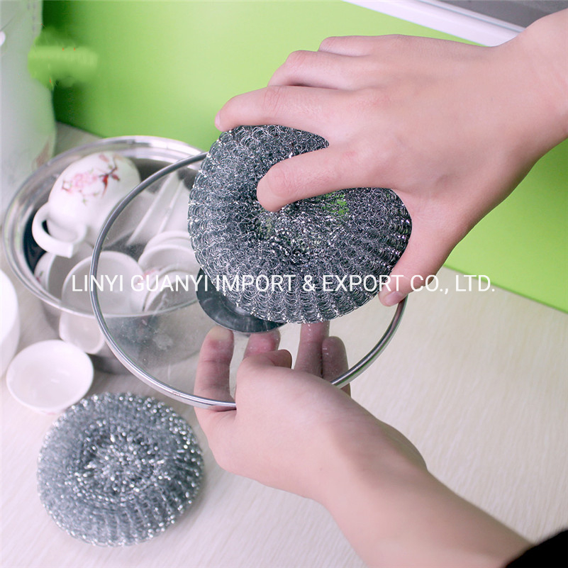 Galvanized Steel Wire Metal Pot Mesh Scourer Iron Sponge Scrubber Wholesale