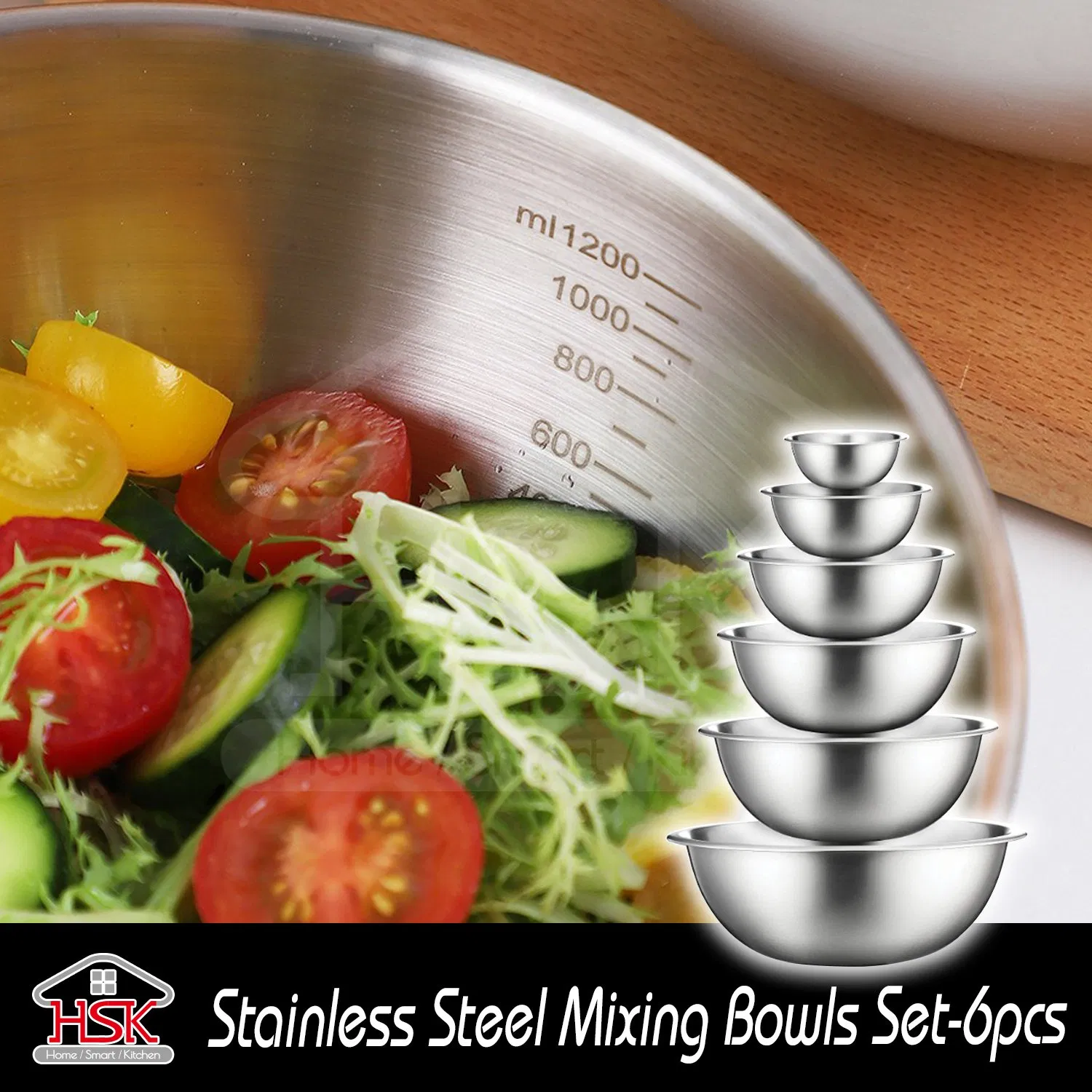 Stainless Steel Mixing Bowls Set Measuring Bowl