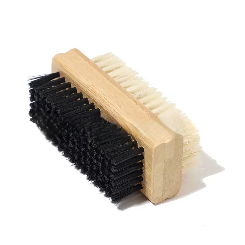 Cross-Border Solid Wood Double-Sided Nail Dust Removal Shoe Cleaning Brush