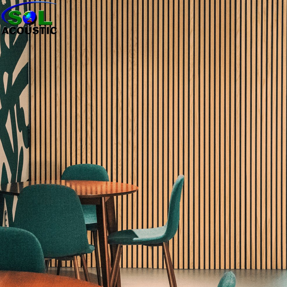 Sol Acoustic Wood Timber Slat Acoustic Panel Soundproofing Pet Felt MDF Board