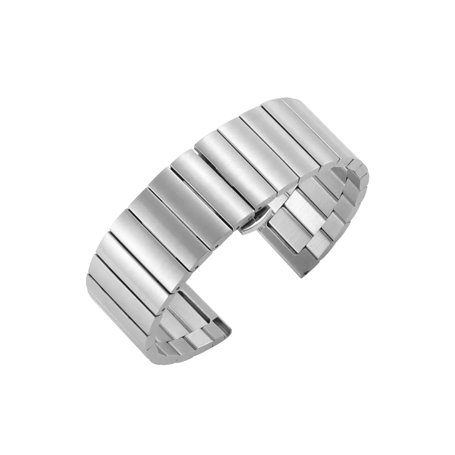 Customized 304 Precision Stainless Steel Adjustable Metal Stainless for Apple Watch Band One Beads 38-49mm Solid Butterfly Buckle Watch Strap