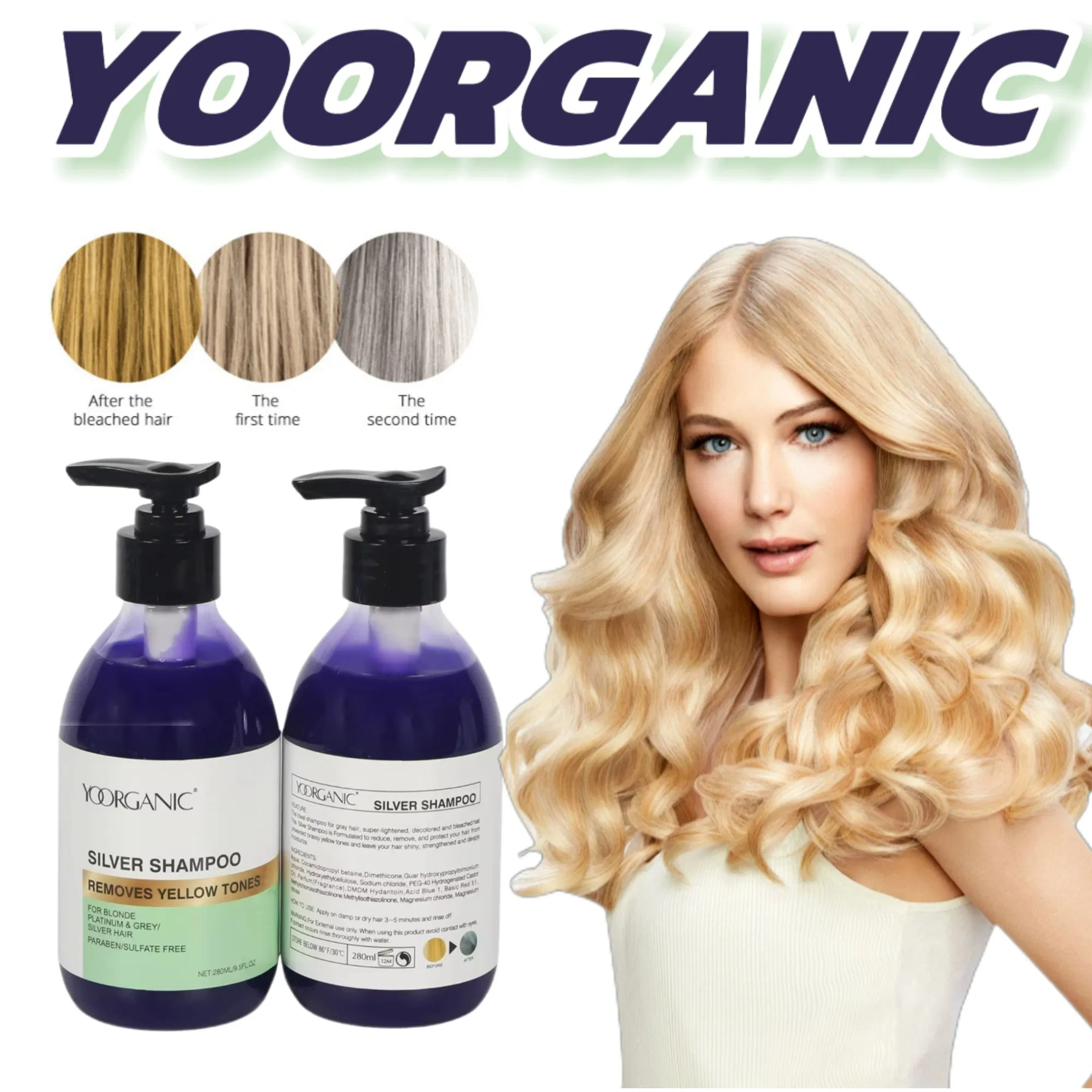 Top Quality Wholesale OEM ODM Private Label Salon Use Repairing Anti-Yellow Shampoo for Blonde Hair