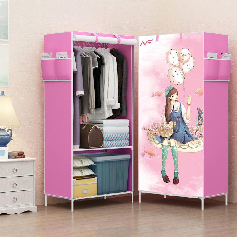 Rental Room Furniture Household Fabric Folding Cloth Ward Storage Assembly King Size Reinforcement Combination Simple Wardrobe