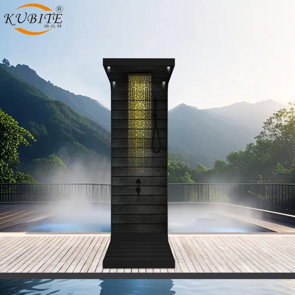 High-Quality Wooden Freestanding Outdoor Shower Column Beach Cleaning Shower