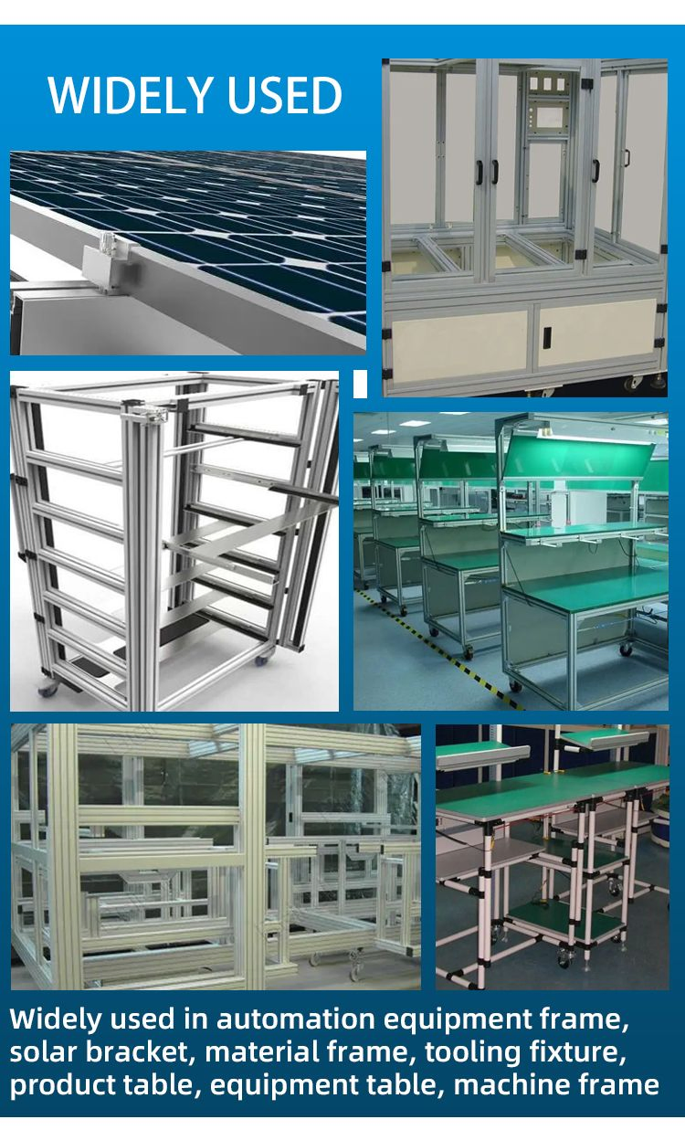 Mk T-Slot 40 Series Industrial Aluminum Profiles Extrusion for Machine Frames Fences Cockpit Conveyor Systems