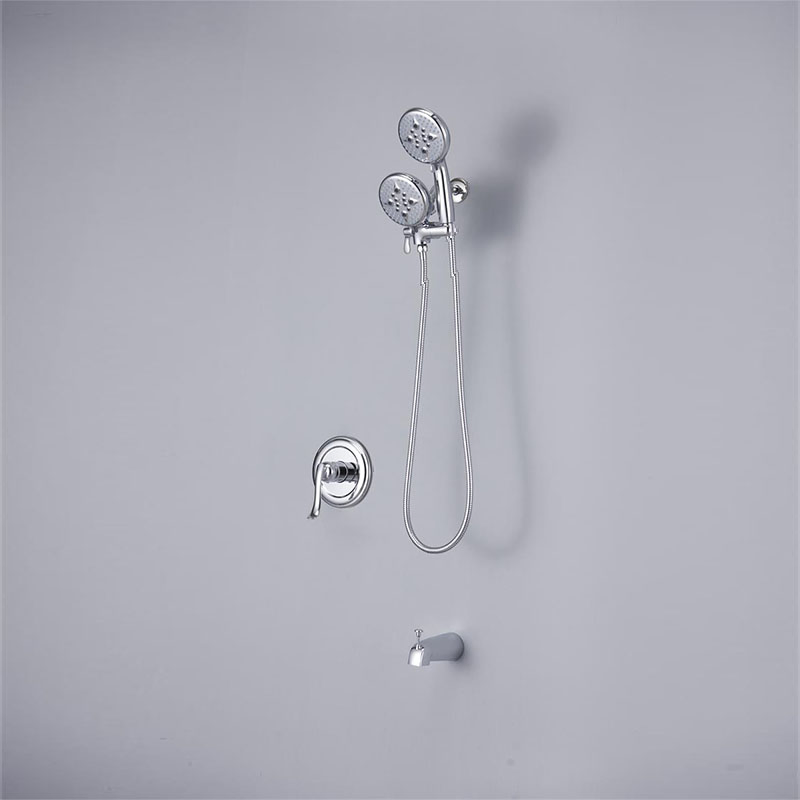 Bathroom 3 Modes Pressure Balance Valve Chrome Brass Concealed Shower Set