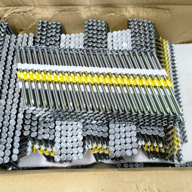 Round Head 21 Degree Bright Smooth Shank Plastic Collated Framing Nails