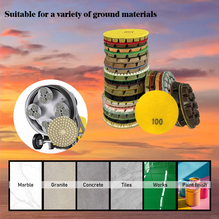 Resin Diamond Polishing Pads Flexible Diamond Polishing Pads for Stone Granite Marble Concrete Floor Polishing