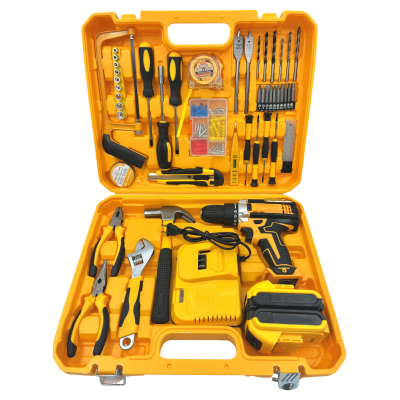Multi-Function Lithium-Ion Cordless Drill Set with Complete Accessories Dual-Speed Impact Drill