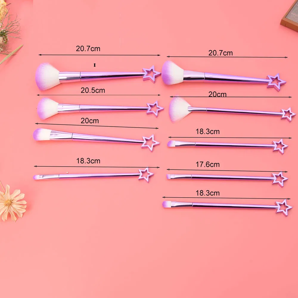 Cosmetic Beauty Care ABS Eletroplate Star End Powder Blush Foundation Eyeshadow Makeup Brush